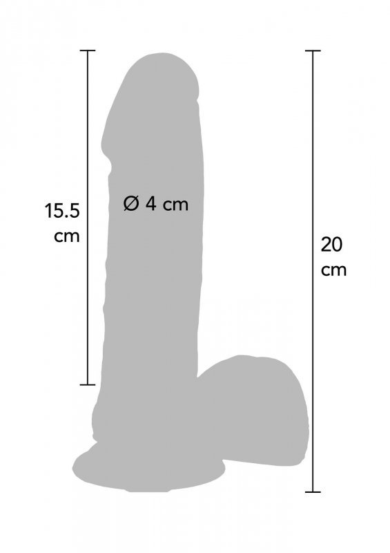 Silicone Dildo 8 Inch w Balls Light skin tone