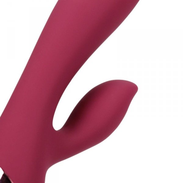 Smooth Silicone Rabbit Vibrator - Dark Cherry