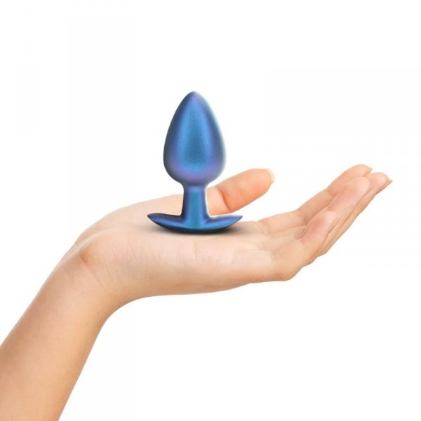 Smooth Silicone Anal Plug - Large - 3.5&quot; / 8,9 cm - Metallic Blue