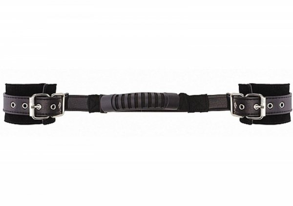 Adjustable Leather Handcuffs - Black