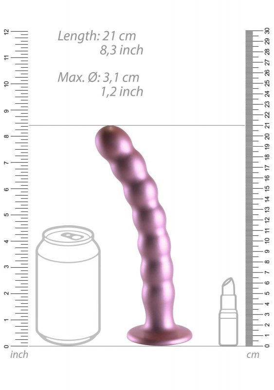 Beaded G-Spot Dildo - 8&#039;&#039; / 20,5 cm - Rose Gold