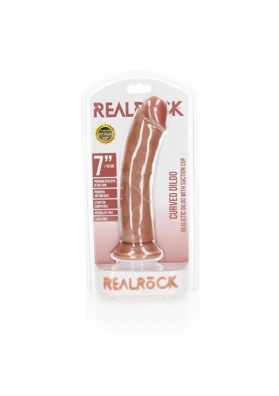 Curved Realistic Dildo with Suction Cup - 7&quot;&quot;&quot;&quot;/ 18 cm