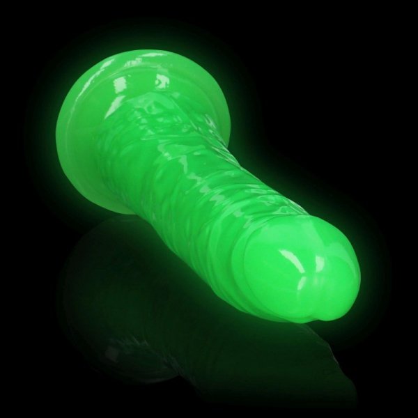 Slim Realistic Dildo with Suction Cup - Glow in the Dark - 9&#039;&#039; / 22,5 cm