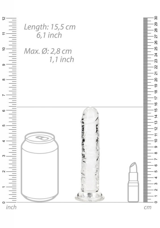 Straight Realistic Dildo with Suction Cup - 6&#039;&#039; / 14,5