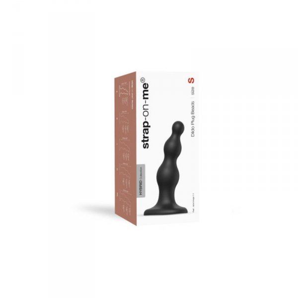DILDO PLUG BEADS BLACK - S