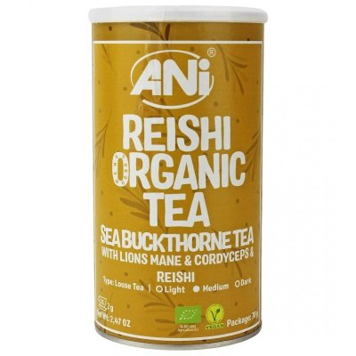 HERBATKA ROKITNIKOWA Z REISHI, LION&#039;S MANE I CORDYCEPS BIO 70 g - ANI