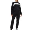Reebok komplet dresowy bawełniany damski spodnie bluza czarny