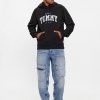 Bluza Tommy Jeans męska czarna kangurka z kapturem