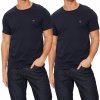 Emporio Armani t-shirt koszulka męska 2 sztuki granatowe małe logo