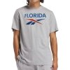 Reebok t-shirt szary bawełniany męski koszulka duży napis
