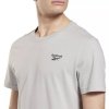 Reebok t-shirt szary bawełniany męski koszulka małe logo