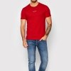 T-shirt Calvin Klein Jeans koszulka męska z okrągłym dekoldem czerwona