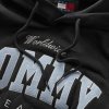 Bluza Tommy Jeans męska czarna kangurka z kapturem