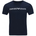 T-shirt Emporio Armani duże logo koszulka męska granatowa bawełniana