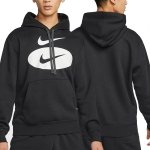 Nike Sportswear Swoosh  bluza męska kangurka czarna z nadrukiem
