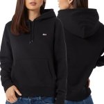 Bluza Tommy Jeans damska kangurka z kapturem czarna