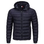 Kurtka męska Tommy Hilfiger jesień przejściowa granatowa z kapturem