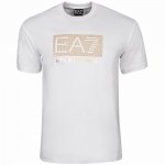 T-shirt Emporio Armani EA7 męska koszulka biała złote duże logo