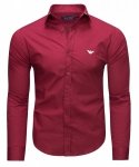 Koszula Armani Jeans bordowa Slim Fit męska logo
