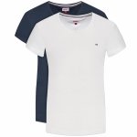 T-shirt Tommy Jeans koszulka 2 sztuki bluzka damska granatowa i biała