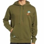 Bluza Nike męska kangurka zielona wyszywane logo