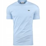 T-shirt koszulka Lacoste męska błękitna z okrągłym dekoldem bawełniana