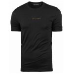 Karl Lagerfeld t-shirt koszulka czarna złote logo na środku