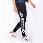 Legginsy Adidas damskie bawełniane czarne