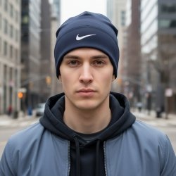 Nike czapka zimowa granatowa logo unisex sportowa