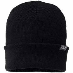 Jack Wolfskin czapka zimowa czarna małe logo unisex