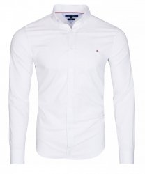 Koszula biała Tommy Hilfiger Slim Fit męska logo