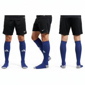 Adidas długie skarpety piłkarskie Milano getry sportowe niebieskie