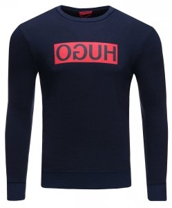 Bluza męska Hugo Boss duże logo granatowa wkładana przez głowę