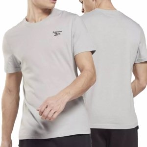 Reebok t-shirt szary bawełniany męski koszulka małe logo
