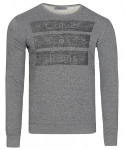 Bluza Calvin Klein męska szara duże logo bawełniana