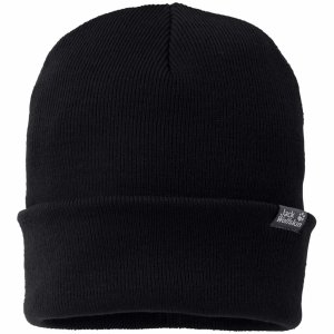 Jack Wolfskin czapka zimowa czarna małe logo unisex