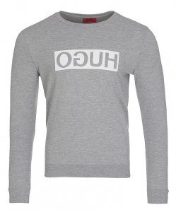 Bluza męska Hugo Boss duże logo szara wkładana przez głowę