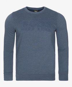 Bluza męska Hugo Boss niebieska bawełniana duże logo