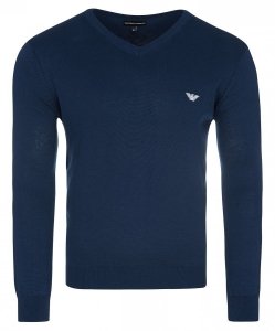 Sweter męski Emporio Armani bawełniany granatowy