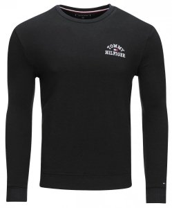 Bluza Tommy Hilfiger męska czarna wkładana przez głowę bawełniana