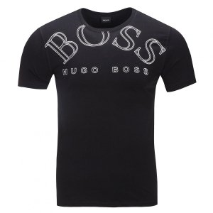 Hugo Boss t-shirt koszulka na krótki rękaw męska czarna duże logo