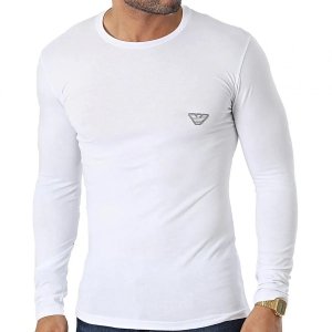 Emporio Armani longsleeve koszulka na długi rękaw męska biała