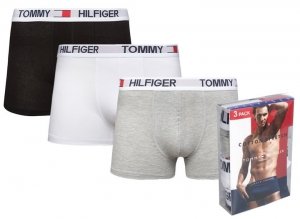 Bokserki Tommy Hilfiger majtki męskie 3 pary białe czarne i szare
