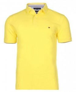 Polówka polo Tommy Hilfiger męska żółta bawełniana