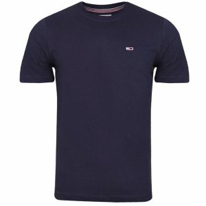T-shirt Tommy Jeans koszulka męska z okrągłym dekoldem granatowa