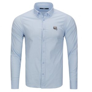 Koszula Slim Fit męska Karl Lagerfeld błękitna bawełniana 