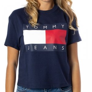 T-shirt Tommy Jeans koszulka bluzka damska granatowa duże logo