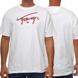 T-shirt Tommy Jeans koszulka męska z okrągłym dekoldem biała