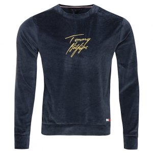 Tommy Hilfiger bluza welurowa męska granatowa