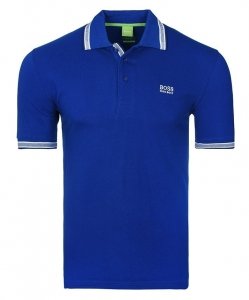 Polówka polo Hugo Boss męska niebieska Regular Fit małe logo bawełniana